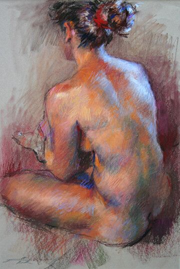 Sabine by Gwenneth Barth-White, Pastel, 18 x 14 Artistic Anatomy, Pastel Inspiration, Nature Drawings, Elegant Images, Pastel Artwork, White Pastel, Pastel Portraits, Figure Drawings, Figurative Artwork