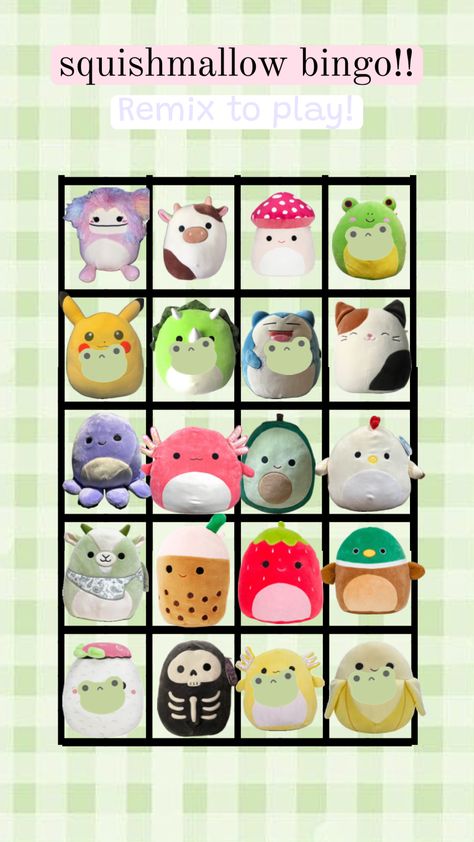 #cute #bingo #squismallows #fun #game #vibes Create Collage, Frogs, Creative Play, Bingo, Have Fun, To Play, Energy