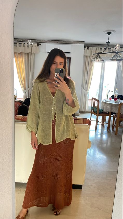 Modest Thailand Outfits, Boho Work Attire, Vietnam Street Style, Vintage Earthy Outfits, Modest Coastal Outfit, Boho Sporty Outfits, Coastal Hippie Outfits, Desert Aunt Aesthetic, Boho Corporate Outfit