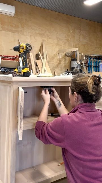 April Wilkerson on Instagram: "It was a little fussy to get the doors set juuuuust right on my liquor cabinet, but damn is it satisfying when it’s all done! Head over to my YouTube channel to see the full video AND the final product. I have plans on my website for the cabinet as well. Click the link in my bio! #liquor #liquorcabinet #hidden #surprise #diy #diyprojects #doit #buildit #creator #youtuber #woodworker" Liqour Cabinet, April Wilkerson, Door Sets, The Doors, My Youtube Channel, My Website, Liquor Cabinet, Liquor, Youtube Channel