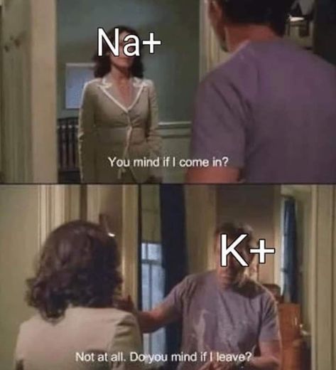 Funny Biology Memes, Biology Memes Humor, Anatomy Jokes, Chemistry Meme, Sodium Potassium Pump, Active Transport, Biology Jokes, Biology Memes, Biology Humor