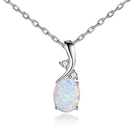 October Birthstone Necklace, Opal Birthstone, Fire Opal Necklace, Pendant Necklace Silver, Opal Pendant Necklace, Choker Pendant, Solitaire Pendant Necklace, Endless Love, Opal Pendants