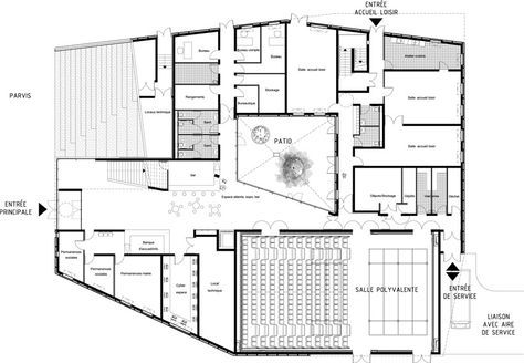 culture center in nevers by O-S architectes Cultural Center Architecture, Floor Planning, Architectural Orders, Architecture School, Open Architecture, Romanesque Architecture, Plans Architecture, Community Centre, Cultural Centre
