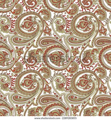 Digital Textiles Designs Seamless Boarders Seamless Stock Illustration 2289283855 | Shutterstock Paisley Print Design, Botanical Flower Art, Fabric Print Design, Paisley Art, Floral Prints Art, Printed Linen, Textile Patterns, Geometric Designs, Textile Prints