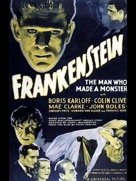 Frankenstein Film, Frankenstein 1931, Michael Oher, Poster Club, Boris Karloff, In The Zoo, Best Horror Movies, Classic Movie Posters, Sci Fi Horror