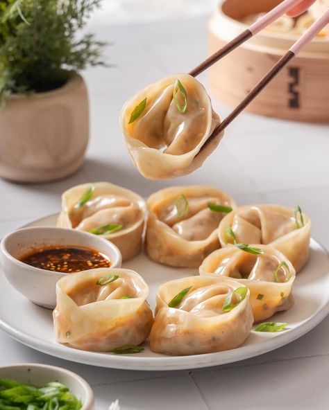 Kimchi Mandu (Korean Kimchi Dumplings) – Takes Two Eggs Mandu Recipe, Mandu Korean, Kimchi Dumplings, Egg Dumplings, Korean Dumplings, Korean Ramen, Asian Appetizers, Dim Sum Recipes, Korean Kimchi