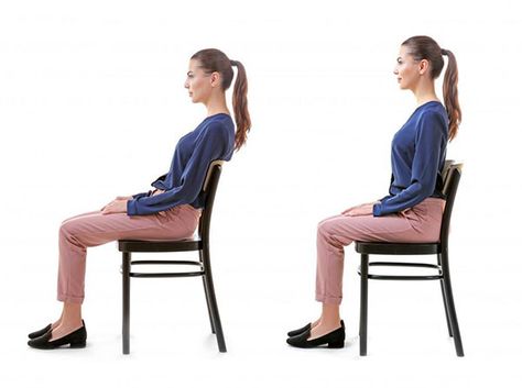 Sit-with-your-back-straight Best Stretching Exercises, Posture Support, Upper Back Pain, Proper Posture, Bad Posture, Body Posture, Sitting Posture, Sitting Poses, Chair And A Half