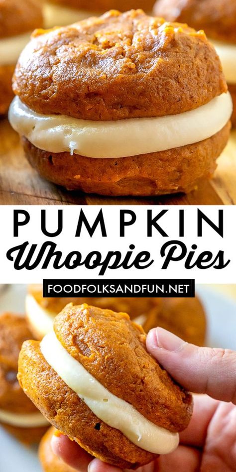 Pumpkin Whoopie Pie, Pumpkin Whoopie Pie Recipe, Dessert Pumpkin, Maple Cream Cheese, Whoopie Pie Recipe, Pumpkin Whoopie Pies, Weekend Food, Fall Baking Recipes, Whoopie Pie