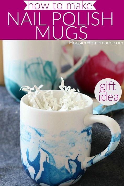 DIY Nail Polish Mugs | This easy craft project takes minutes to make and is a great gift idea! #nailpolishmugs #giftidea #giftsfromthekitchen Nail Polish Crafts Diy, Dishwasher Safe Mod Podge, Nail Polish Crafts, Mug Crafts, Diy Nail Polish, Diy Mugs, Homemade Holiday, Easy Craft Projects, Holiday Inspiration