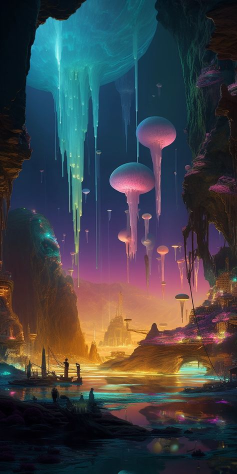 Avatar Theme, World Landscape, Futurism Art, Alien Aesthetic, Alternate Reality, Alternate Worlds, World Movies, Landscape Concept, Alien Planet