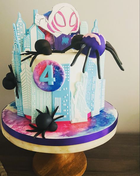 Spider Gwen Birthday Cake, Friends Cake, Spiderman Cake, Spider Gwen, Spiderman Birthday, 4th Birthday, 3rd Birthday, Spiderman, Birthday Parties