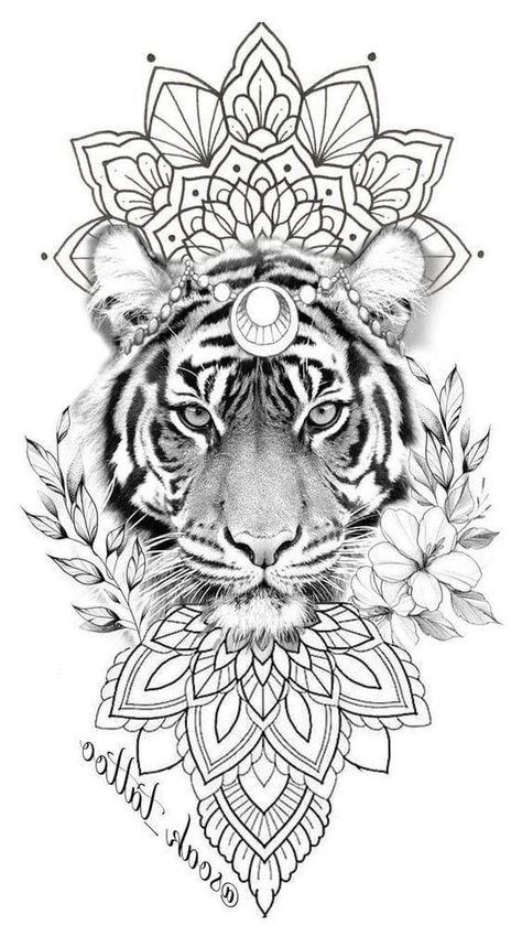 Geometric Tattoo Sleeve Designs, Big Cat Tattoo, Buddha Tattoo Design, Lion Head Tattoos, Tiger Tattoo Design, Lion Tattoo Design, Chicano Art Tattoos, Tattoo Stencil Outline, Mandala Tattoo Design