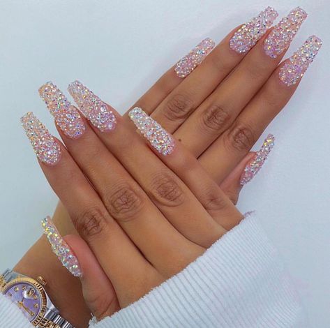 Ongles Bling Bling, Boujee Nails, Nail Art Glitter, Manicure Gel, Blush Nails, Classic Nails, Nails Tumblr, Nail Swag, Brown Nails