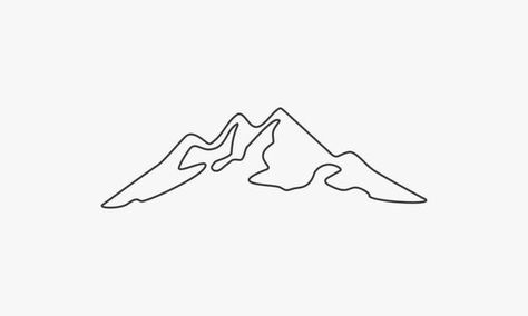 Mountain Line Vector Art, Icons, and Graphics for Free Download Mountain Line Art Simple, Rocky Mountain Tattoo Simple, Minimal Mountain Painting, Mountains Line Drawing, Mountain Illustration Simple, Mountain Outline Tattoo, Line Art Mountains, Mountain Line Drawing, Mountain Tattoo Ideas