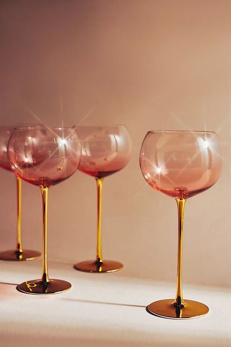 Catherine Martin | Anthropologie Night Bar, Champagne Coupe Glasses, Dinner Guests, Pink Wine, Ornament Box, Wine Glass Set, Pillar Candle Holders, Metal Candle, Velvet Throw