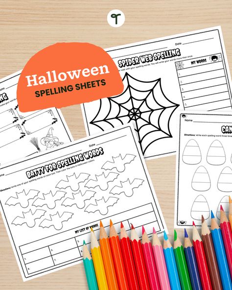 Get ready to brew up some spellbinding homework assignments this October with our printable Halloween-themed Spelling Worksheets! 

Spelling homework doesn’t have to be boring. Make it a bit more fun this October by infusing a little bit of (pumpkin) spice into your Homework Assignments. These printable worksheets are the perfect way to keep your kids spelling, completing their homework, and engaging with text. Spelling Practice Worksheets, Holiday Classroom Decorations, Spelling Word Practice, Spelling Homework, Task Cards Free, Writing Center Activities, Spelling For Kids, Writing Checks, Teaching Posters