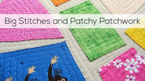 Big Stitch Quilting - an Easy and Fun Hand Quilting Technique | Shiny Happy World Hand Quilting Technique, Hand Quilting Designs, Cat Quilt Patterns, Hand Quilting Patterns, Quilt Big, Sewing Quilts, Quilting Videos, Applique Quilt Patterns, Quilt Binding