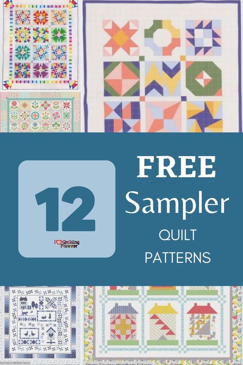 Free Sampler Quilt Patterns, Christmas Sampler Quilts, Free Block Of The Month Quilt Patterns, Block Of The Month Quilt Patterns Free, Sampler Quilt Patterns Free, Sampler Quilt Patterns, Cake Quilt, Layer Cake Quilts, Sampler Quilts