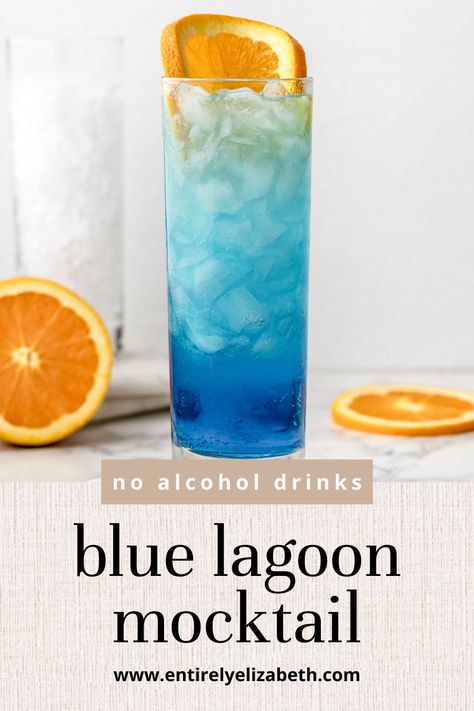 Blue Party Drink Non Alcoholic, Non Alcoholic Blue Punch, Blue Ocean Mocktails, Natural Blue Drink, Blue Gender Reveal Drink, Blue Hawaiian Mocktail Recipe, Bluey Themed Cocktails, Blue Drink For Baby Shower Boys, Blue Drinks Non Alcoholic Punch