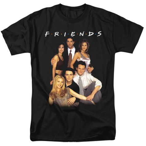 This awesome tee features all the main characters from the hit TV show "Friends"  100% preshrunk cotton  Officially licensed  Available in Small, Medium, Large, XL, 2XL, 3XL, 4XL, 5XL, 6XL & 7XL! Friends Serie, Friends Design, Friends Tv Series, Friends Tshirt, Disney Stars, Friends Tv Show, Adulting Shirts, Friends Tv, Cotton Shorts