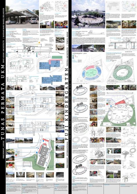 Preceddent Study Fuji Kindergarten, Precedent Study, Concept Models Architecture, Architecture Board, Study Board, Study Architecture, Student Work, Architecture Model, Tokyo Japan