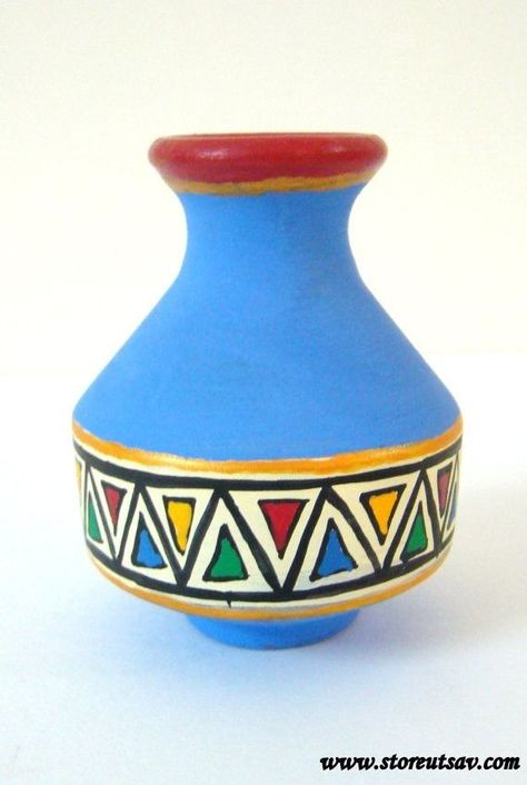 Terracotta Painting, Clay Pitcher, Warli Painting, Pots Diy, Home Decor Indian, Pot Painting, Pottery Design, Terracotta Vase, Painted Pots Diy