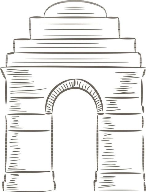 India Gate, Vector Sketch, Vector Art, Gate, Vector Free, Sketch, India, Art