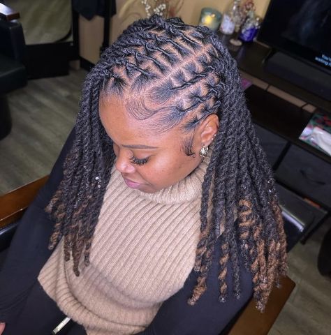 Flat Loc Styles, Loc Styles For Graduation, Loc Styles For Graduation Cap, Down Loc Styles For Women, Side Part Loc Styles, Two Strand Loc Styles For Women, Styles For Long Locs, Dreadlocks Styles For Women Black, Medium Length Loc Styles