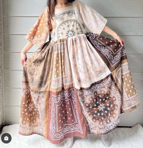 Boho Sewing, Colorful Boho Fashion, Bandana Dress, Dresses Handmade, Clothing Upcycle, Upcycled Dress, Shabby Chic Clothes, Upcycle Clothes Diy, Jasmine Dress