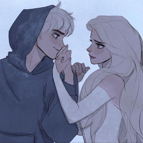 Jelsa Fanart, Disney Ships, Jack Frost And Elsa, Jack And Elsa, Disney Princess Fan Art, Disney Couples, Pinturas Disney, Disney Princess Art, Princess Art