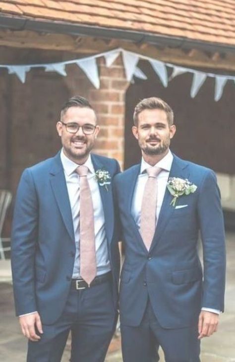 32 Super Ideas For Wedding Suits Men Navy Blush Pink #wedding Blush Ideas, Best Wedding Suits, Groom Wedding Attire, Blue Suit Wedding, Boda Mexicana, Groom And Groomsmen Attire, Wedding Suits Groom, Suits Men, Wedding Groomsmen