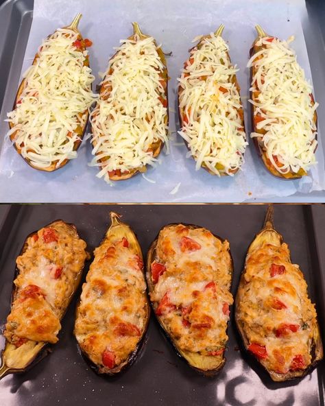 Cheesy Baked Stuffed Eggplant Delight - Greenku Recipes Baked Stuffed Eggplant, Cauliflower Cheese Bake, Roasted Vegetable Medley, Lemon Caper Sauce, Cheese Alternatives, Stuffed Eggplant, Vegetarian Main Course, Homemade Bread Easy, Vegetable Medley