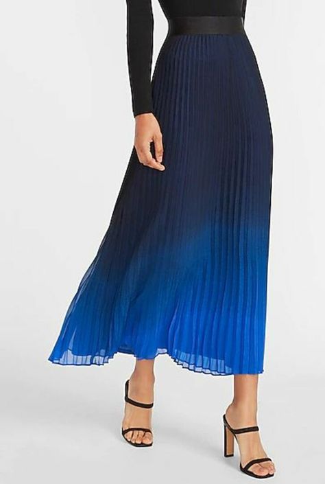 Skirt Print, Dressing Your Truth, Ombre Fabric, Pleated Maxi Skirt, Classy Work Outfits, Pleated Fabric, Pleated Maxi, Fashion 2020, Online Stores