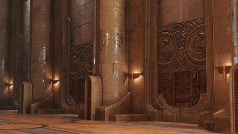 ArtStation - Jedi Temple, Marton Antal Jedi Temple, Star Wars Background, Greek Temple, Substance Designer, Star Wars Concept Art, Temple Art, Futuristic Interior, The Old Republic, Star Wars Jedi