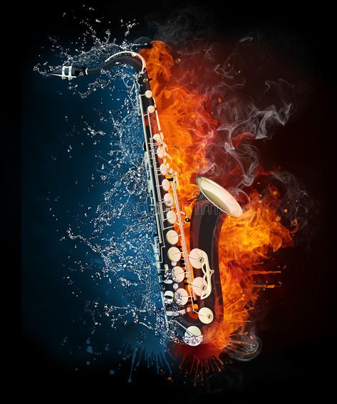 Saxophone. In Fire and Water Isolated on Black Background , #SPONSORED, #Water, #Fire, #Saxophone, #Background, #Black #ad Saxophone Art, Saxophone Instrument, Aryton Senna, Saxophone Music, Instruments Art, Jazz Art, Musical Art, Art And Illustration, Fire And Ice