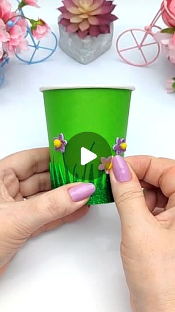 Tatiana Craft on Instagram: "Beautiful Craft Ideas with Paper cup #craft #diy #tutorial #handmade #handmadecrafts #craftseasydiy" Crafts Using Paper Cups, Paper Pot Diy, Paper Cup Craft Ideas, Art With Paper Cups, Crafts With Cups, Craft Exhibition Ideas, Paper Cup Art, Paper Cup Crafts For Kids, Paper Cup Diy