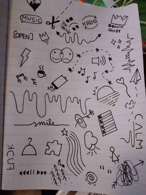 Baddie Doodles Easy, Doodle Page Ideas, Math Doodles, School Doodles, Small Doodle, Creating A Bullet Journal, Hand Doodles, Easy Doodle, Cute Easy Doodles