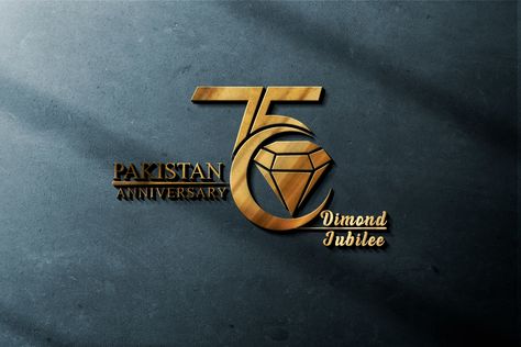 75th Anniversary of Pakistan Diamond Jubilee on Behance 75th Anniversary Logo, 50% Logo, Golden Jubilee, Diamond Logo, Anniversary Logo, Graphic Design Illustration Adobe Illustrator, Design Moodboard, Golden Anniversary, 35th Anniversary