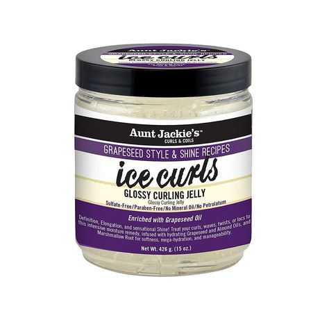 Aunt Jackie's Grapeseed Style Ice Curls Glossy Curling Jelly 15 oz Aunt Jackies Hair Products, Ice Curling, Aunt Jackie, Youtuber Dr, Braid Out, Wide Tooth Comb, Braids Hair, Head Hair, Grapeseed Oil