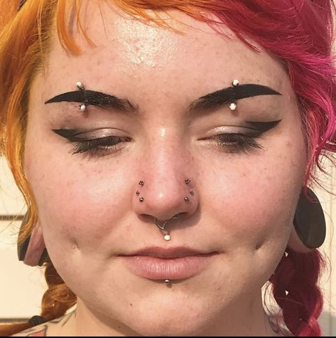 4 Nostril Piercings, High Nostril Piercing With Septum, Triple Nose Piercing Same Side, Multiple Nostril Piercings, Nose Piercing Curation, Unique Nostril Piercing, Triple Nostril Piercing, Double High Nostril Piercing, Both Eyebrows Pierced