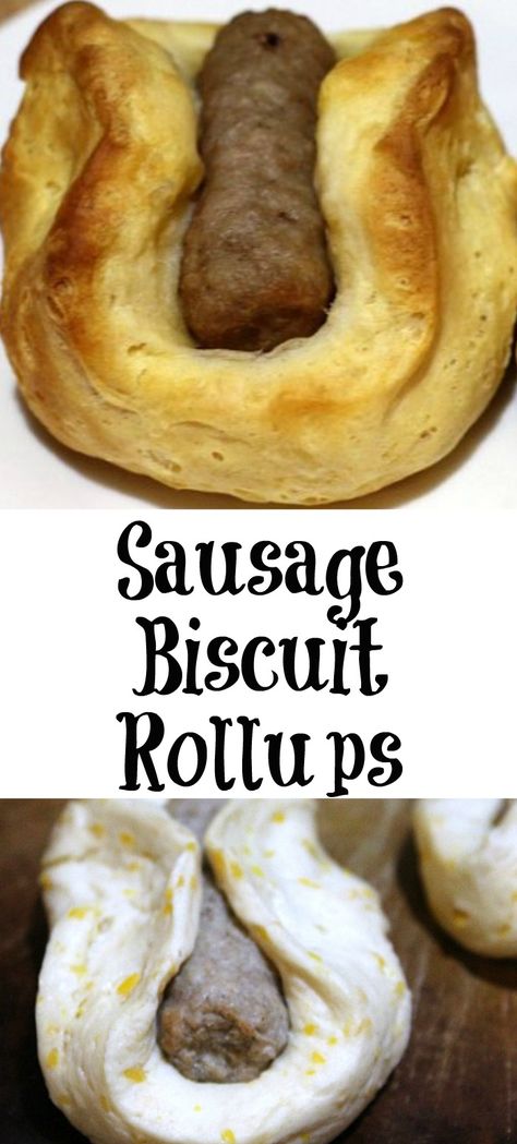 These Sausage Biscuit Rollups are easy to make for a brunch! Just use frozen sausage links and refrigerated biscuit dough to make this finger breakfast food.  #breakfast #sausagelink Fast Easy Breakfast, Breakfast Sausage Links, Sausage Biscuits, Thanksgiving Breakfast, Healthy Sweet Snacks, Breakfast Meals, Canned Biscuits, Biscuit Dough, Frugal Family