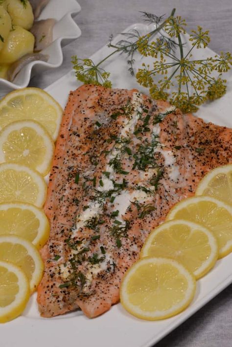 Finland Salmon stuffed with Cheese and Herbs No Salt Salmon Recipe, Salted Salmon, Finland Food, Finnish Cuisine, Salmon Stuffed, Salmon Chowder, Finnish Recipes, Food And Culture, Gluten Free Potatoes