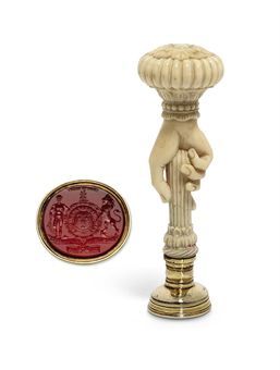 GILT-METAL MOUNTED IVORY AND HARDSTONE HAND-SEAL Letter Seal, Wax Stamps, Antique Objects, Antique Wax, Sealing Wax, Lost Art, Wax Stamp, Wax Seal Stamp, Seal Stamps