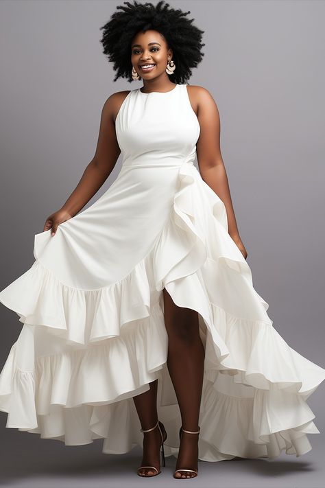 Courthouse Wedding Outfit Casual, Short White Dress Outfit, Abroad Fashion, Bridal Fits, Plus Size Going Out Outfits, Plus Size White Dress, White Dress Classy, Best Plus Size Dresses, Plus Size Short Dresses