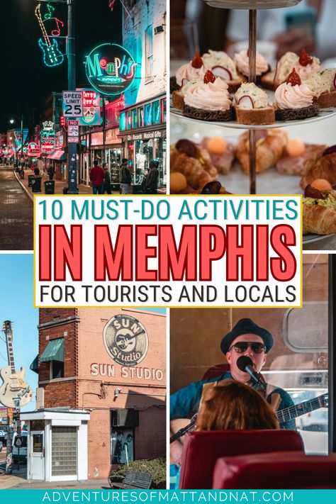 When you think of Memphis, a few things probably come to mind iconic music, legendary barbecue, and of course, Elvis! And if any of those things interest you, then you have to make a visit to this incredible city! We’ve had the pleasure to spend a couple of weekends in Memphis and have put together what we think are the 10 best things to do in Memphis in this blog. Things To Do Near Memphis Tn, Memphis Things To Do, Things To Do In Memphis Tn, Memphis Tennessee Aesthetic, Memphis Vacation, Memphis Tennessee Vacation, Tennessee Memphis, Memphis Food, Travel Tennessee