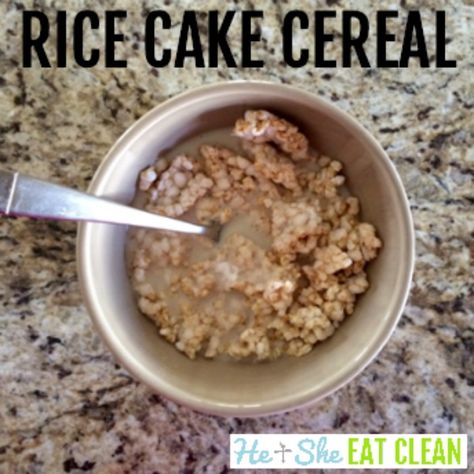 Craving cereal? Make your own with rice cakes! This is so good - don't knock it until you try it! Rice Cake "Cereal" #breakfast #heandsheeatclean #eatclean #ricecakes Rice Cakes Toppings, Eating Cookie, Oatmeal Cinnamon, Breakfast Essentials, Recipe Rice, Rice Cake Recipes, Cinnamon Raisin, Treat Recipes, Unprocessed Food