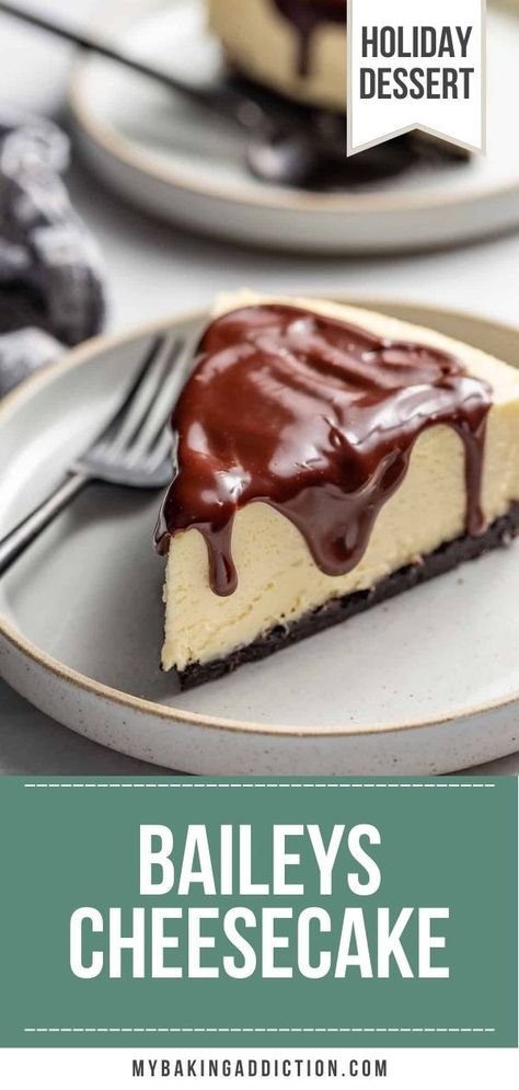 Irish Cheesecake, Baileys Irish Cream Cake, Baileys Irish Cream Cheesecake, Irish Cream Cheesecake, Gooey Desserts, Vanilla Cheesecake Recipes, Chocolate Cookie Crust, Baileys Cheesecake, Liquor Recipes