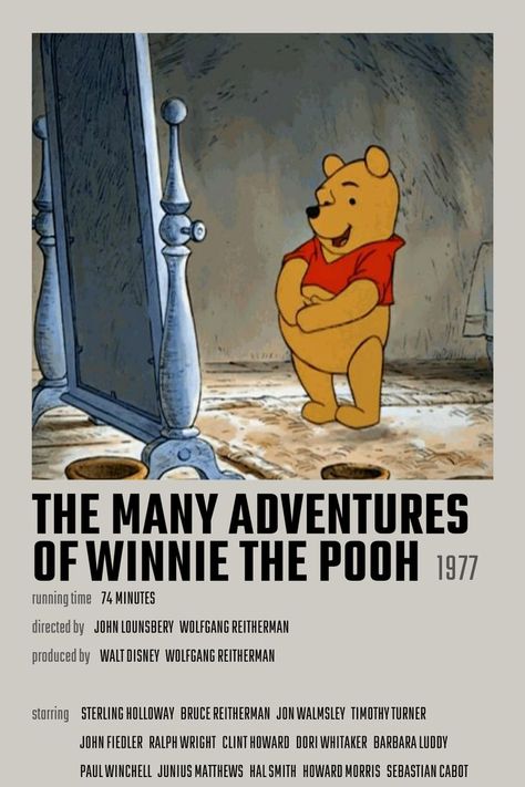 The Many Adventures of Winnie the Pooh Movie Poster Winnie The Pooh Movie, Old Disney Movies, Disney Movie Posters, Movie To Watch List, Friends Poster, Disney Posters, Childhood Movies, Disney Books, Polaroid Pictures