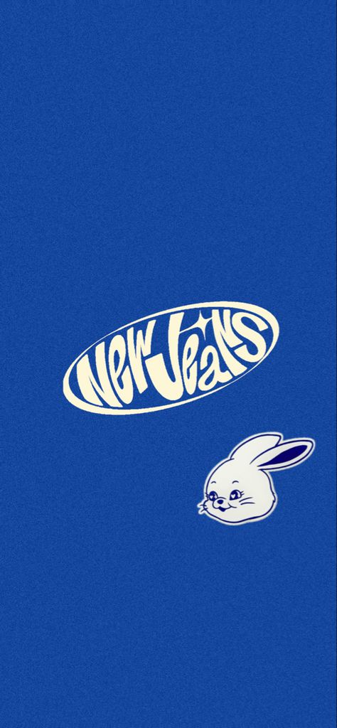 Newjeans Logo Wallpaper, New Jeans Logo Wallpaper, Newjeans Lock Screen, Blue Lock Screen, Newjeans Logo, Newjeans Wallpaper, Pop Wall, Rabbit Wallpaper, Wallpaper Notebook