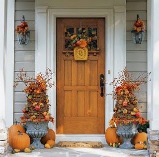 You will love these great fall decorating ideas!  Old Time Pottery is your fall decorating headquarters!  http://www.oldtimepottery.com/ Fall Porch Decorating Ideas, Dekorasi Halloween, Porch Decorating Ideas, Fall Deco, Autumn Decorating, Fall Front Porch, Front Porch Decorating, Fall Decorations Porch, Halloween Porch